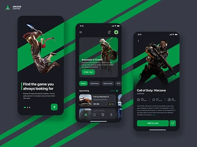 Arcade: Game Store App app branding clean design epic epic games game game store game store app graphic design ios logo mobile app steam store ui ui ux video games warzone