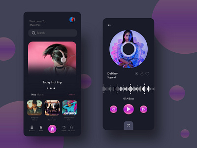 Music Player App app design music app ui