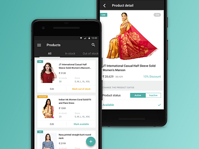 Stylegig - Product screens android app design ecommence fashion mobile product page ui ux