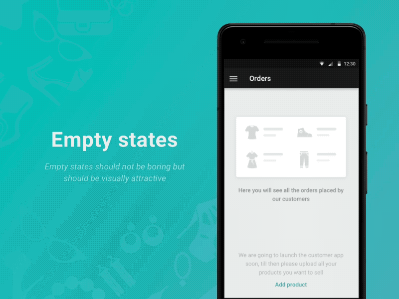 Stylegig - Empty States android app dashboad design empty state interaction mobile app ui ux