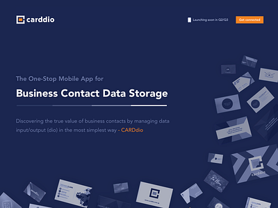 Carddio app business app card card app carddio cards contact card design scan simple ui ux webpage website