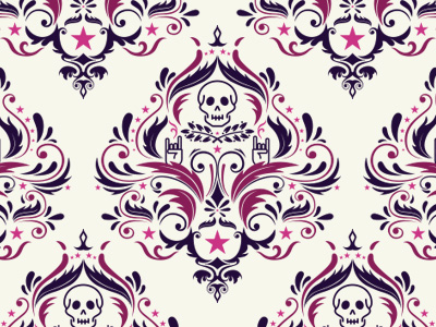 Skulls Damask Charcoal by Timeless Treasures 100 Cotton