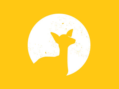 Darling Deer circle deer logo texture yellow