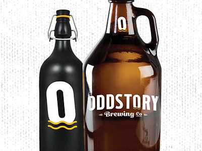 Oddstory Brewing Co. Bottle Mocks beer branding chattanooga craft beer growler identity