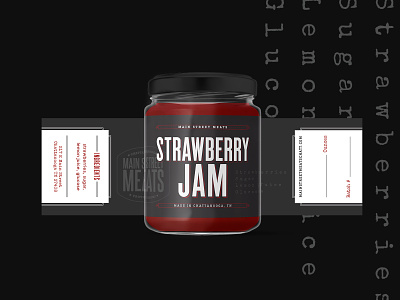 Main Street Meats - Strawberry Jam Label chattanooga jam jar label label design strawberry jam tennessee