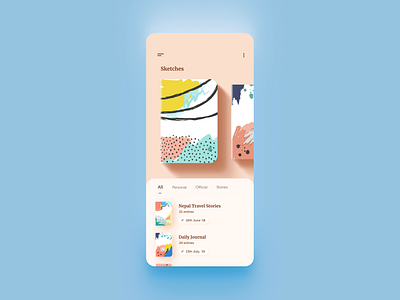 Nerdoo - Journal Keeping App animation app cream design flat journal minimal mobile note notebook reading sketch ui uidesign uiux ux video writing