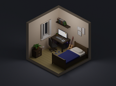 My Low Poly room. ) 3d