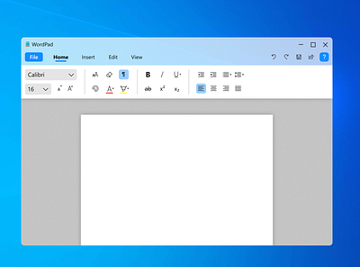 WordPad Redesign Concept app concept design flat fluent design minimal redesign ui uwp ux vector windows windows 10 windows app