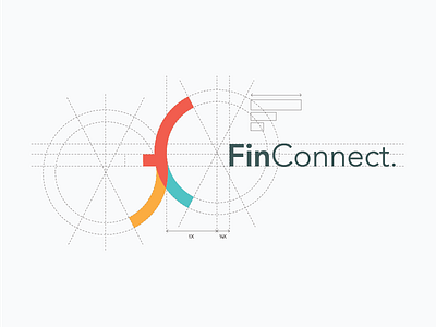 FinConnect Logo Construction brandmark construction guides illustration logo