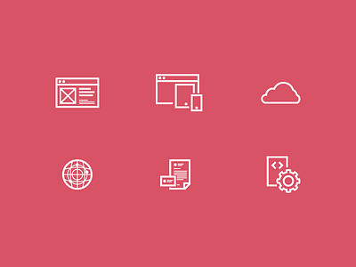 Icons cloud development icons logo radar responsive stationary webdesign