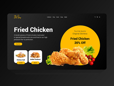 The Chicken Shop - Landing page Design graphic design homepage landingpage uiux webdesign website