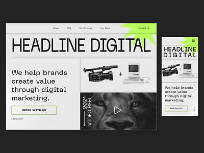 Headline Digital - Landing Page Design design digital marketing landing page marketing mobile ui ux web web design website design