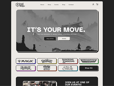 Local Game Shoppe - Website Design branding comic design dnd ecommerce hobby logo store typography ui ux vector web