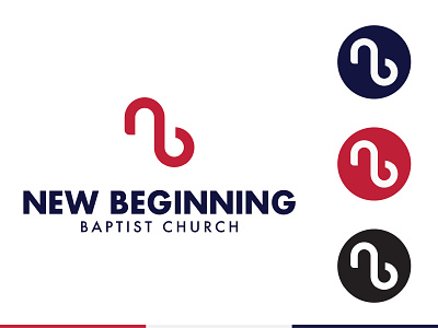 New Beginning Church blue branding design icon illustration logo red vector