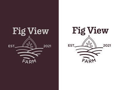 Fig View Farm branding design farm fig icon logo purple vector