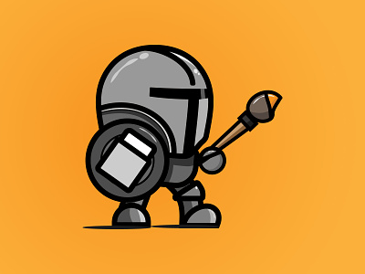 Character Exploration icon illustration knight knight logo mandalorian orange vector yellow