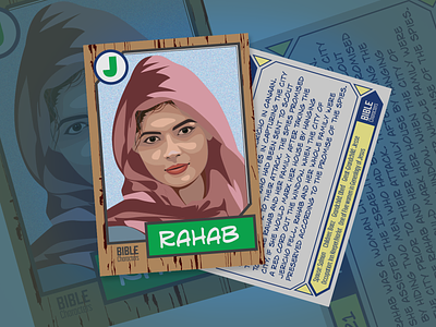 Bible Trading Card | Rahab bible bible character cards collectible design illustration trading card vector