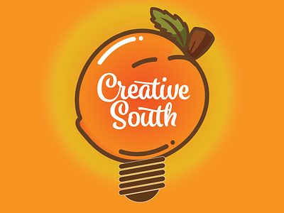 Creative South Inspired creative south light bulb logo orange peach