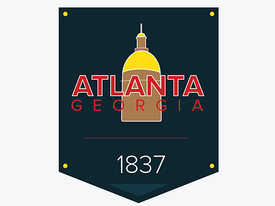 Atlanta Georgia Badge atlanta badge blue capital georgia gold shield