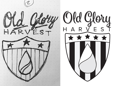 Old Glory illustrator logo old glory sketch