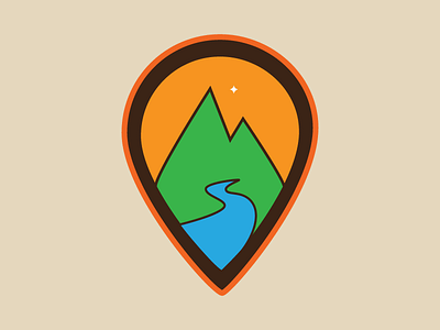Location Marker Logo green logo marker mountain orange river star