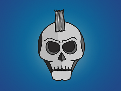 Skull sketching blue skull