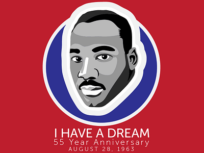 Dr King Dream Tribute blue circle dr king dream i have a dream king red