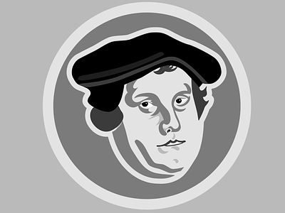 Martin Luther Illustration black grey martin luther white