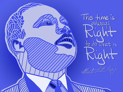 Dr King Illustration blue branding king