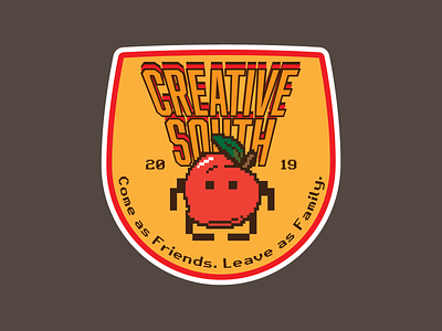 Creative South 19 - Space Invaders badge bitmap conference creative south illuatration illustrator cc orange pixelate space invaders vector