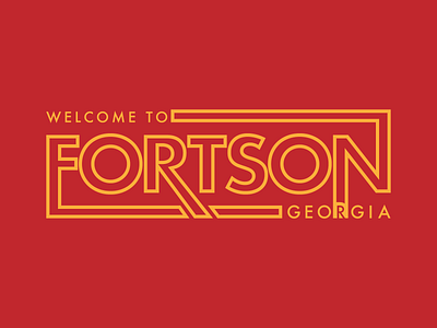 Welcome to Fortson city design illustration letter letters red vector welcome wordmark yellow