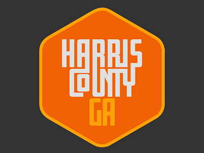 Harris County Ga Patch badge beer branding design illustration orange patch typography vector yellow