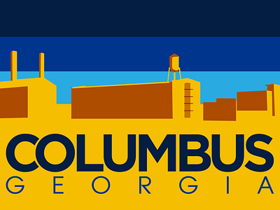 Columbus, Georgia Patch blue city cityscape columbus design georgia illustration logo orange patch skyline vector