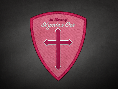 In Honor cancer cross design illustration patch pin pink shield vector