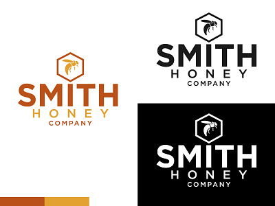 Smith Honey Company branding honey honeybee logo orange vector yellow