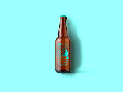 Brown Beer Bottle Scene Mockup