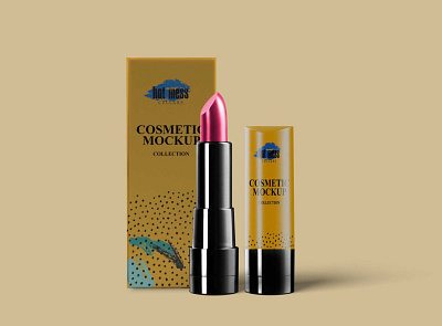 Glossy Lipstick Packaging Mockup glossy lipstick mockup packaging