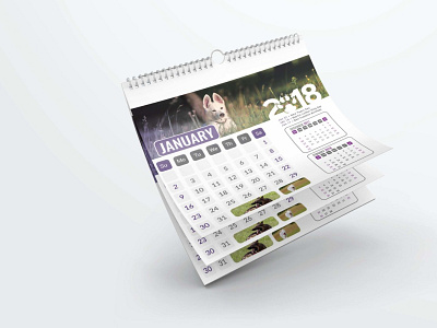 Home Wall Calendar Mockup