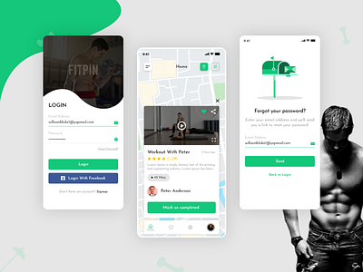 Fitness App Concept app art branding comment design fitness app flat fresh design graphic design gym likes meal share top trending ui typography ui ux website workout