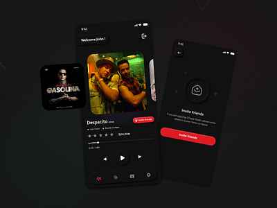 Dark Neumorphic Music App