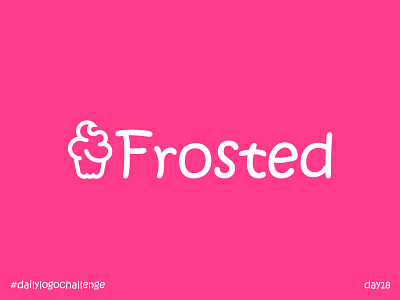 frosted branding cake cream cupcake dailylogochallenge day18 design dessert frosted illustrator logo typography vector