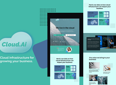 Cloud.AI Landing Page Design 3d animation branding graphic design illustration logo meditation motion graphics typography vector web