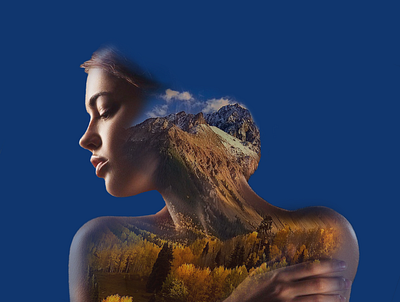 Woman Rock double exposure graphic design photo photoshop student project