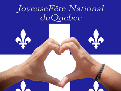 web banner: Joyeuse Fête National du Quebec graphic design greeting card student project