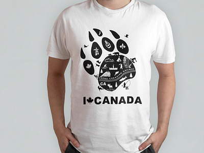 T Shirt Design I Love Canada branding fashion graphic design t shirt design