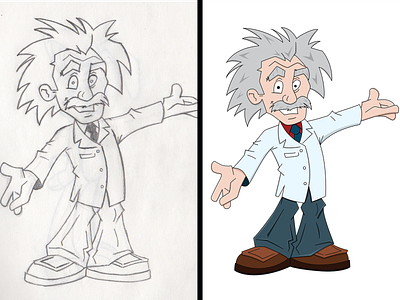 Einstein character design illustration vector