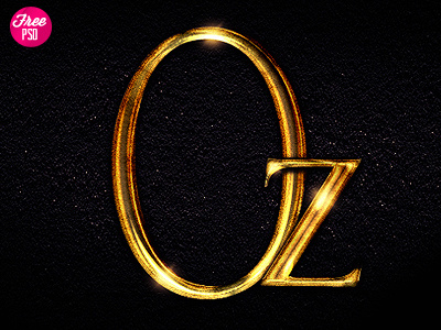 Oz the great and powerful Free Photoshop Style app flares free freebie game gold style gratis layer style movie movie titles oz photoshop style psd ui