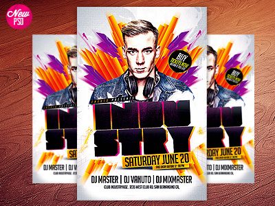 Electro House Music PSD Flyer V3 by Industrykidz on Dribbble