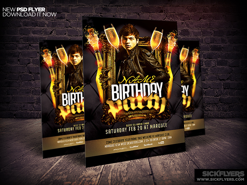 birthday bachelor party flyer template by industrykidz dribbble images of party flyers