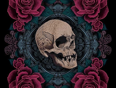 Roses for the Dead design illustration pattern procreate